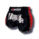 K-1 Thaiboxing Short in Satin "Mesh" in Schwarz/Rot