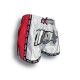 K-1 Thaiboxing Short in Satin "Mesh" in Weiß/Rot