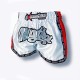 K-1 Thaiboxing Short in Satin "Mesh" in Weiß/Rot