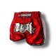 K-1 Thaiboxing Short in Satin "Mesh" in Rot/Weiß