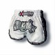 K-1 Thaiboxing Short in Satin "Mesh" in Weiß/Schwarz