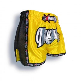 K-1 Thaiboxing Short in Satin "Phuket" Gelb/Schwarz