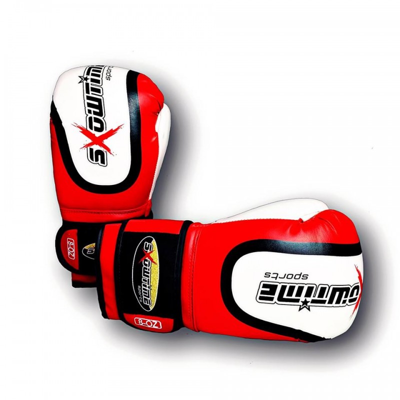 Adaptado Varios Destello Boxhandschuhe aus echtem Leder MIX Color Rot/Weiß - SXOWTIME Sports